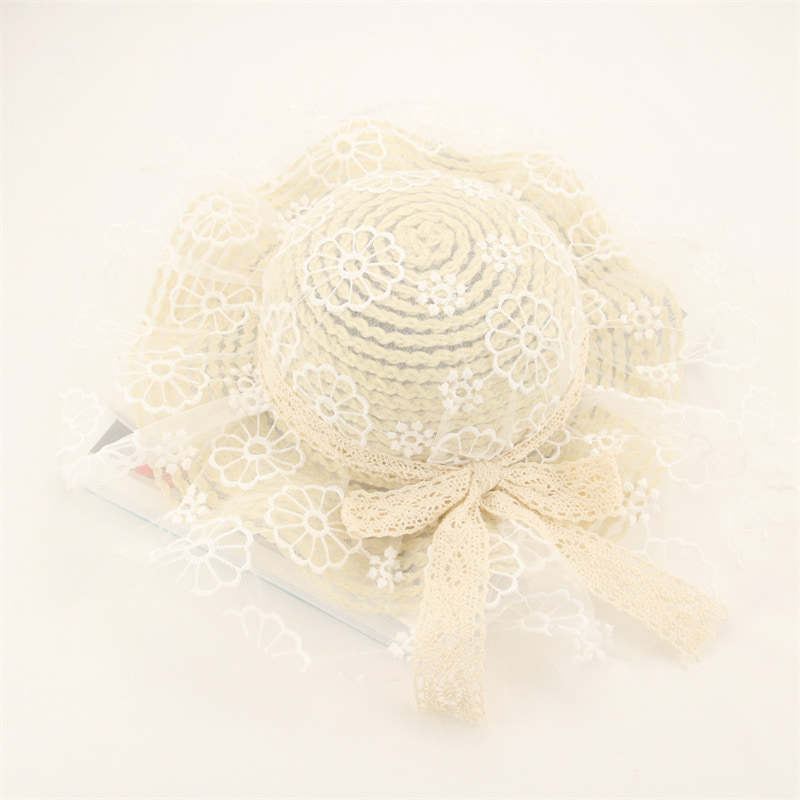 BK00009 หมวกบักเก็ตเด็ก ลายลูกไม้