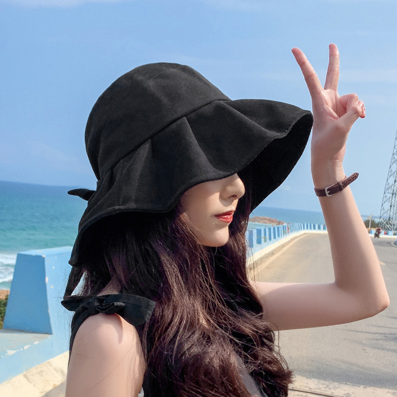 BK00022 หมวกบักเก็ตเลดี้โบว์หลัง Summer Sunbonnet BK00022 หมวกบักเก็ตเลดี้โบว์หลัง Summer Sunbonnet