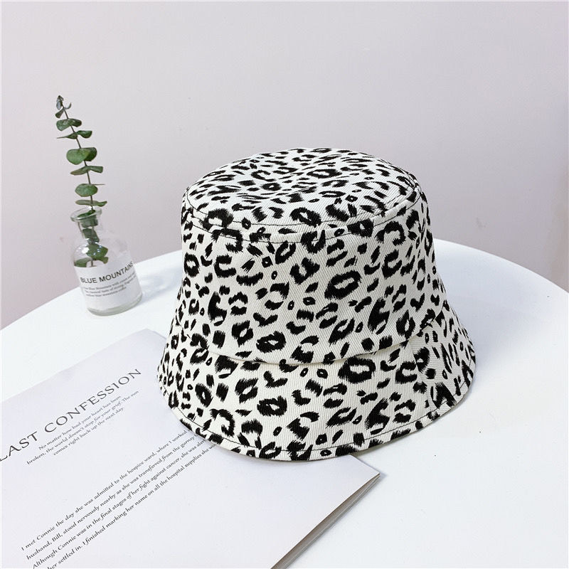 BK00033 หมวกบักเก็ตกันแดดอเนกประสงค์พิมพ์ลายเสือดาว