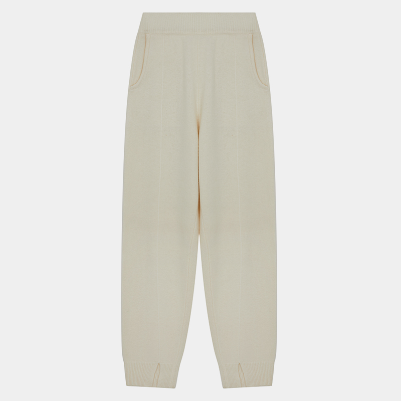 ML2238 Slit Big Pockets Nipped เอวกางเกงถักลำลอง