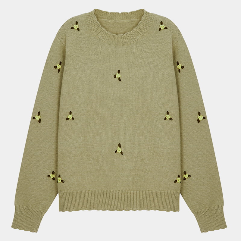 ML2214 เสื้อสเวตเตอร์จัมเปอร์ผ้าถักเย็บมือแขนยาว