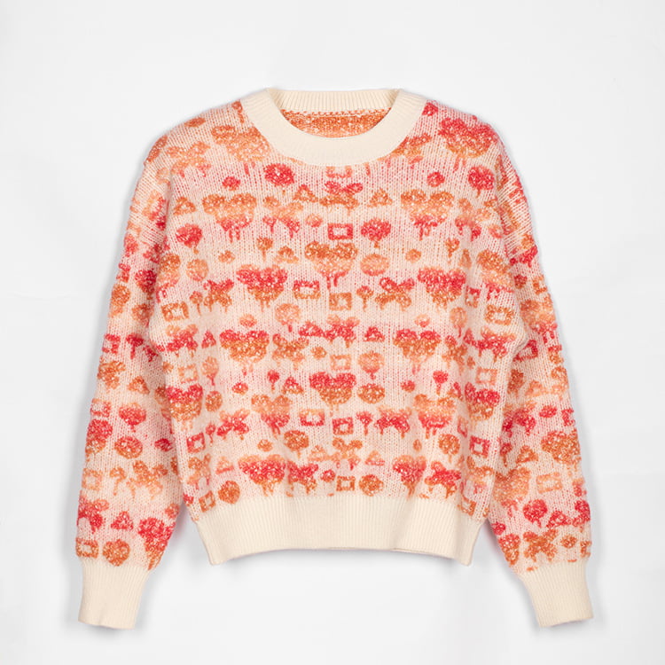 SM-K0038 เสื้อกันหนาวคอกลมผู้หญิงหวานสามมิติรูปแบบถักจัมเปอร์ SM-K0038 เสื้อกันหนาวคอกลมผู้หญิงหวานสามมิติรูปแบบถักจัมเปอร์