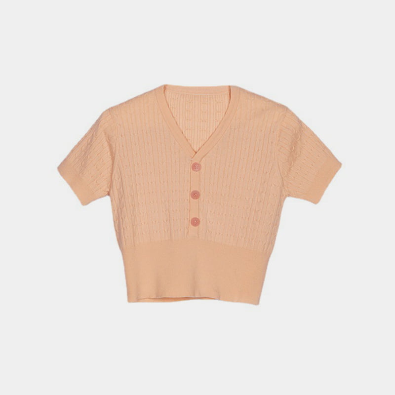 SM-K0002 เสื้อจั๊มเปอร์ผ้านิตติ้งคอวีทรงสลิมฟิตสำหรับผู้หญิง
