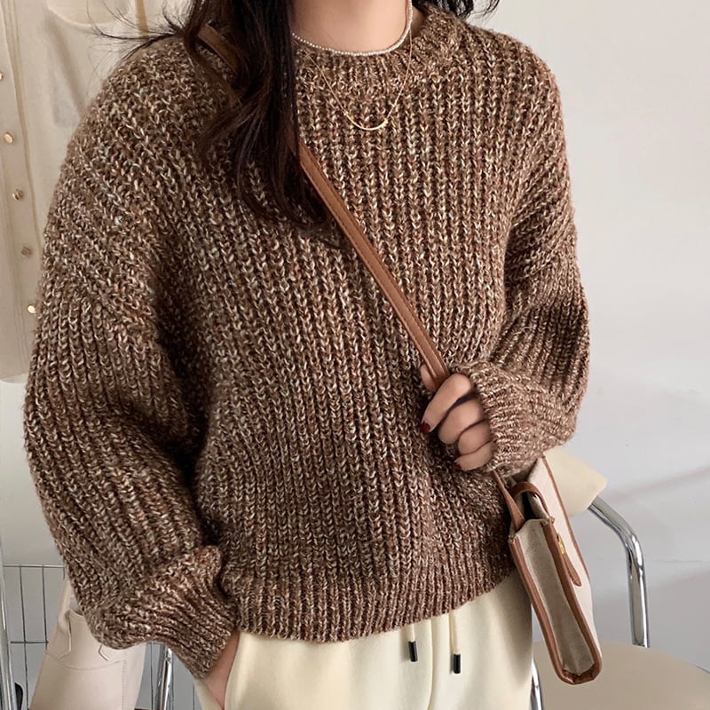 SM-K0028 จัมเปอร์ถักแขนยาว Lazy Crew Neck สีสันสดใส SM-K0028 จัมเปอร์ถักแขนยาว Lazy Crew Neck สีสันสดใส