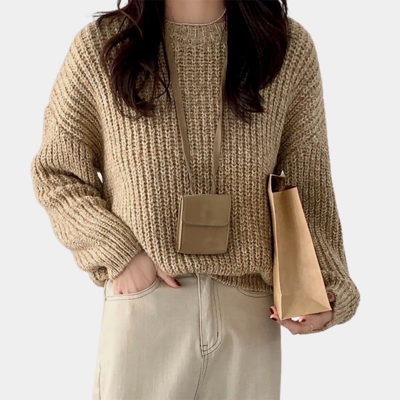 SM-K0028 จัมเปอร์ถักแขนยาว Lazy Crew Neck สีสันสดใส SM-K0028 จัมเปอร์ถักแขนยาว Lazy Crew Neck สีสันสดใส