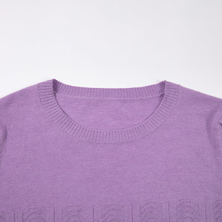 SM-K0039 ฤดูใบไม้ผลิ/ฤดูใบไม้ร่วงแขนยาวไหล่จีบจัมเปอร์ถัก SM-K0039 ฤดูใบไม้ผลิ/ฤดูใบไม้ร่วงแขนยาวไหล่จีบจัมเปอร์ถัก