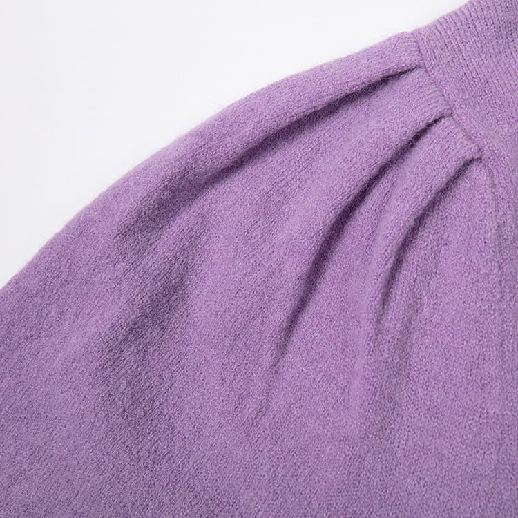 SM-K0039 ฤดูใบไม้ผลิ/ฤดูใบไม้ร่วงแขนยาวไหล่จีบจัมเปอร์ถัก SM-K0039 ฤดูใบไม้ผลิ/ฤดูใบไม้ร่วงแขนยาวไหล่จีบจัมเปอร์ถัก