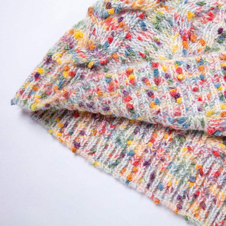 SM-K0033 เสื้อสเวตเตอร์คอเต่าทรงหลวมลายจุดสีสันสดใส SM-K0033 เสื้อสเวตเตอร์คอเต่าทรงหลวมลายจุดสีสันสดใส