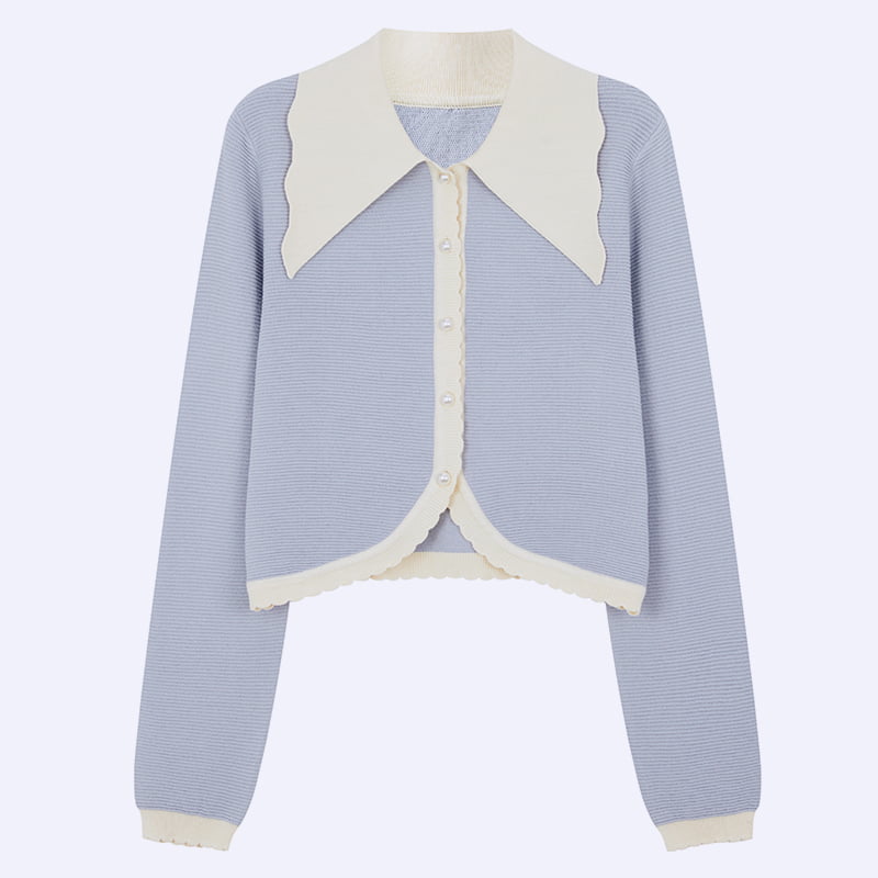 ML2210 เสื้อคาร์ดิแกนถักคอตุ๊กตาฝรั่งเศส หัวเข็มขัดมุก เส้นด้ายปั่นหลัก ML2210 เสื้อคาร์ดิแกนถักคอตุ๊กตาฝรั่งเศส หัวเข็มขัดมุก เส้นด้ายปั่นหลัก