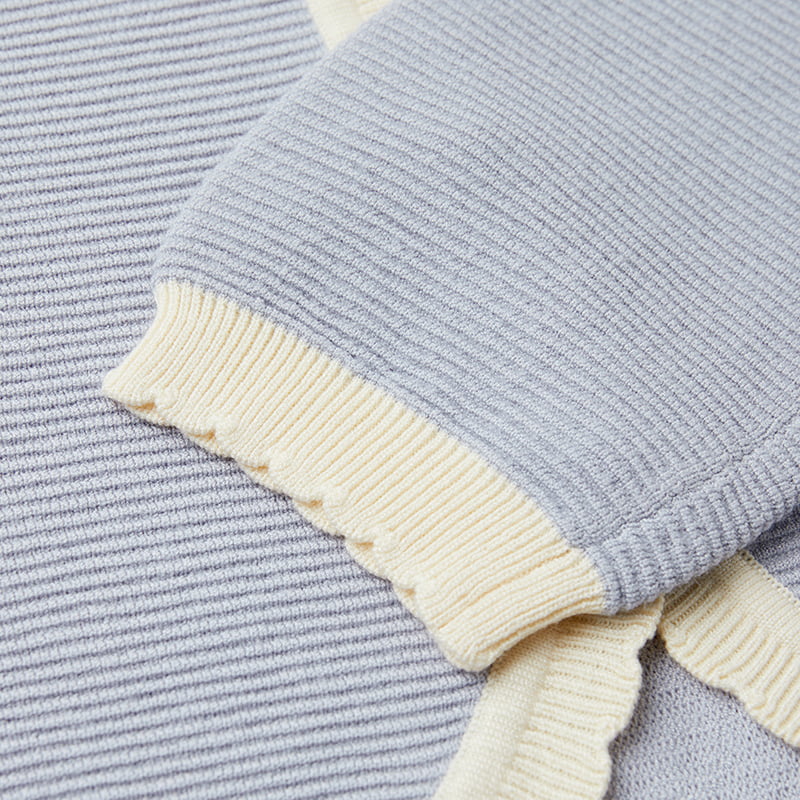 ML2210 เสื้อคาร์ดิแกนถักคอตุ๊กตาฝรั่งเศส หัวเข็มขัดมุก เส้นด้ายปั่นหลัก ML2210 เสื้อคาร์ดิแกนถักคอตุ๊กตาฝรั่งเศส หัวเข็มขัดมุก เส้นด้ายปั่นหลัก