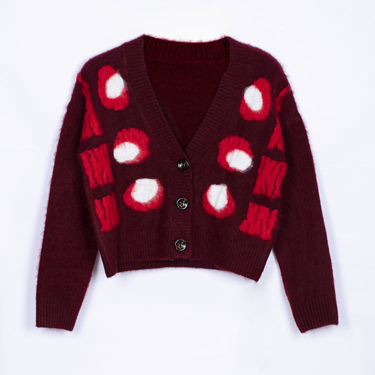 SM-K0030 ฤดูใบไม้ร่วง/ฤดูหนาว Jacquard Flecked Contrast สีผู้หญิงหนาถักเสื้อสเวตเตอร์ถัก