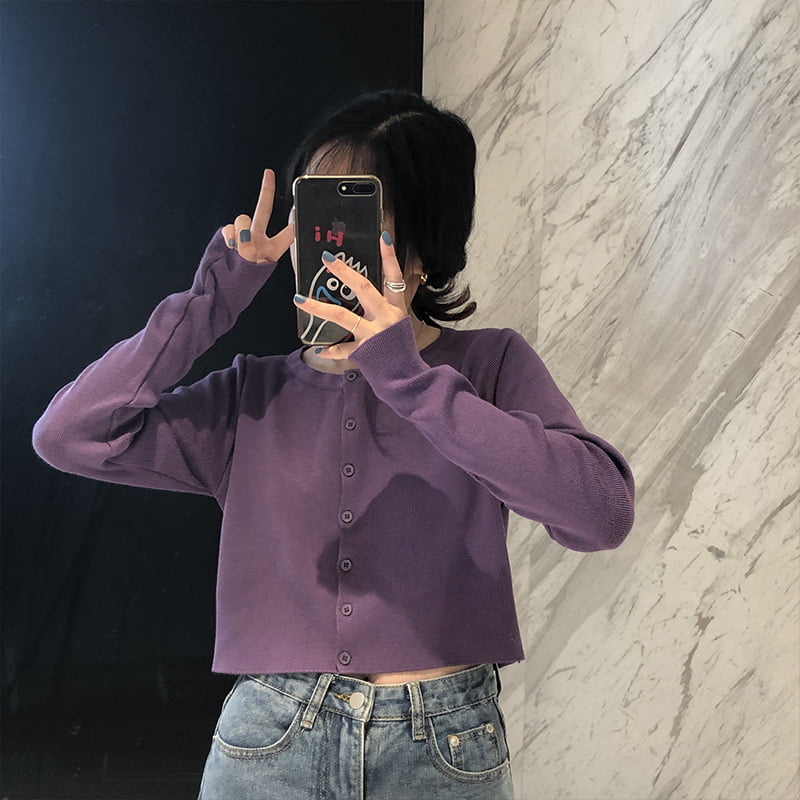 SM-K0016 สไตล์สั้นแขนยาวหลวมคอบางผู้หญิงเสื้อกันหนาวถักเสื้อสเวตเตอร์ถัก SM-K0016 สไตล์สั้นแขนยาวหลวมคอบางผู้หญิงเสื้อกันหนาวถักเสื้อสเวตเตอร์ถัก