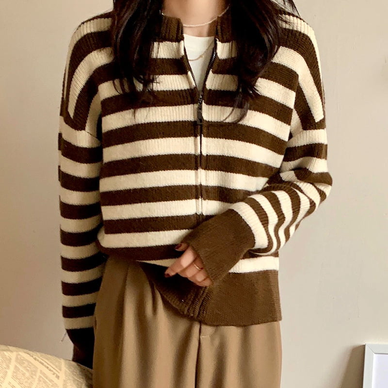 SM-K0029 เสื้อสวมหัวคอกลมผู้หญิงฤดูใบไม้ผลิ, เสื้อสเวตเตอร์ถักซิปลายคาร์ดิแกน SM-K0029 เสื้อสวมหัวคอกลมผู้หญิงฤดูใบไม้ผลิ, เสื้อสเวตเตอร์ถักซิปลายคาร์ดิแกน