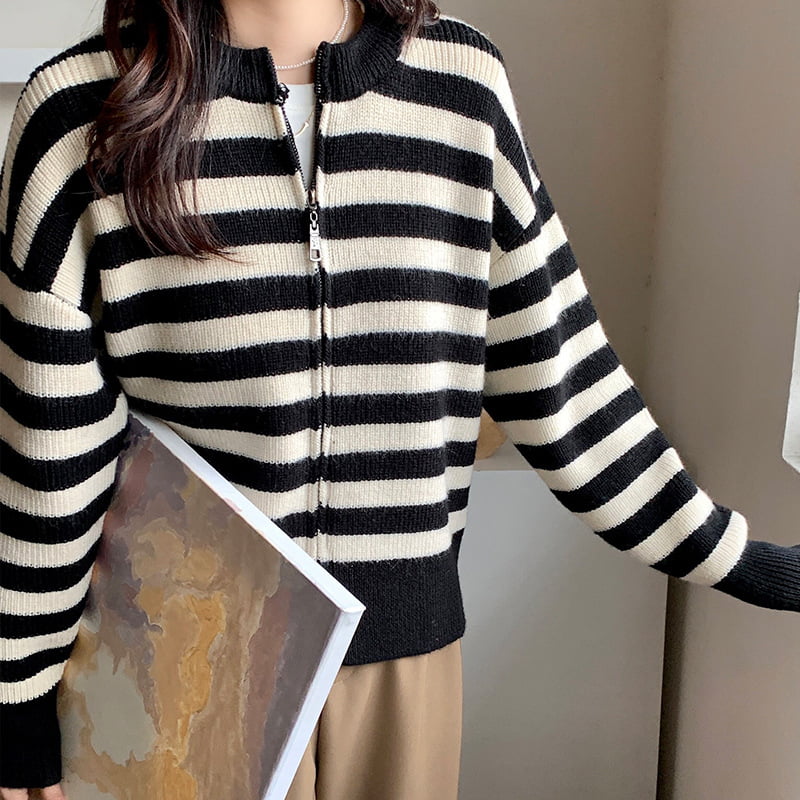 SM-K0029 เสื้อสวมหัวคอกลมผู้หญิงฤดูใบไม้ผลิ, เสื้อสเวตเตอร์ถักซิปลายคาร์ดิแกน SM-K0029 เสื้อสวมหัวคอกลมผู้หญิงฤดูใบไม้ผลิ, เสื้อสเวตเตอร์ถักซิปลายคาร์ดิแกน