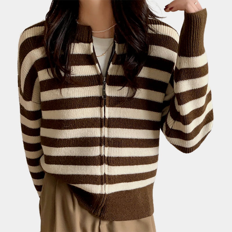 SM-K0029 เสื้อสวมหัวคอกลมผู้หญิงฤดูใบไม้ผลิ, เสื้อสเวตเตอร์ถักซิปลายคาร์ดิแกน SM-K0029 เสื้อสวมหัวคอกลมผู้หญิงฤดูใบไม้ผลิ, เสื้อสเวตเตอร์ถักซิปลายคาร์ดิแกน