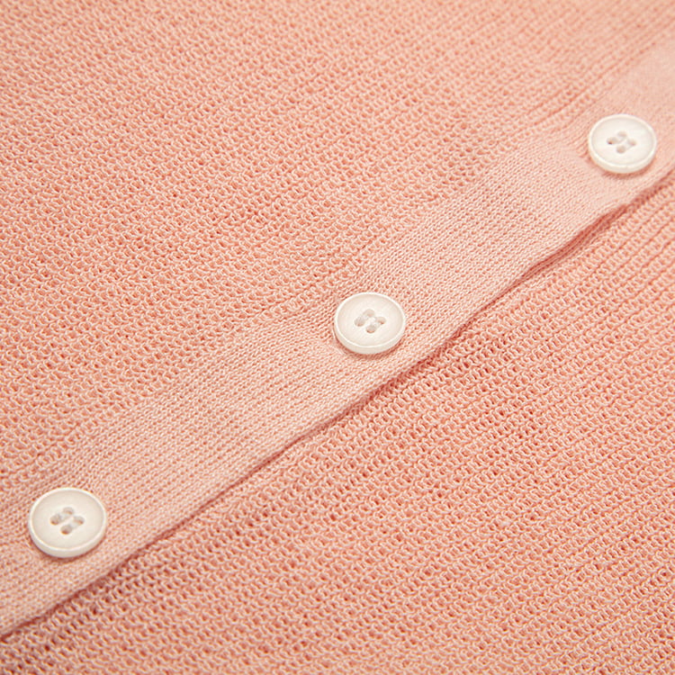 SM-K0046 เสื้อคาร์ดิแกนถักนิตติ้งแขนสั้นคอวีติดกระดุมผ้าลินินเย็นสลิมฟิต SM-K0046 เสื้อคาร์ดิแกนถักนิตติ้งแขนสั้นคอวีติดกระดุมผ้าลินินเย็นสลิมฟิต