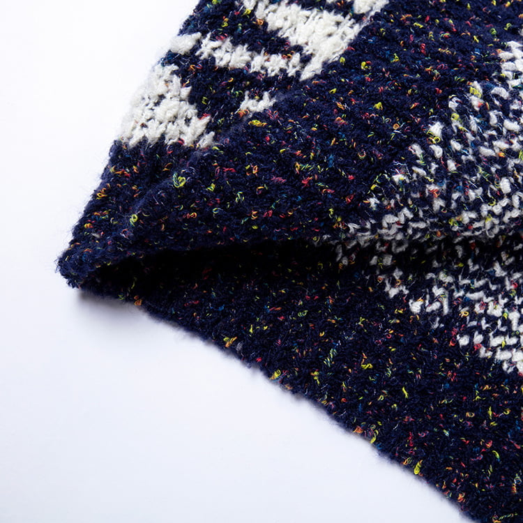 SM-K0036 คาร์ดิแกนถักลายจุดทรงเรขาคณิตของผู้หญิงในฤดูใบไม้ร่วงและฤดูหนาวสวมด้านนอก SM-K0036 คาร์ดิแกนถักลายจุดทรงเรขาคณิตของผู้หญิงในฤดูใบไม้ร่วงและฤดูหนาวสวมด้านนอก