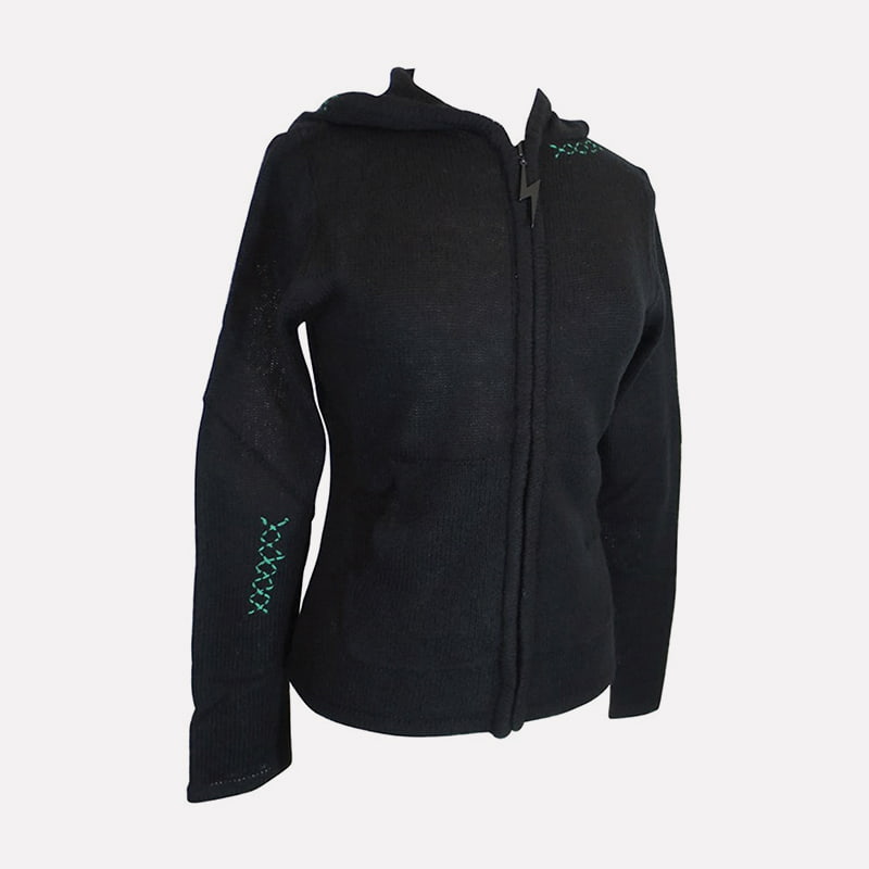 SM-K0098 เสื้อสเวตเตอร์ถักมีฮู้ดลายโมโนแกรม SM-K0098 เสื้อสเวตเตอร์ถักมีฮู้ดลายโมโนแกรม