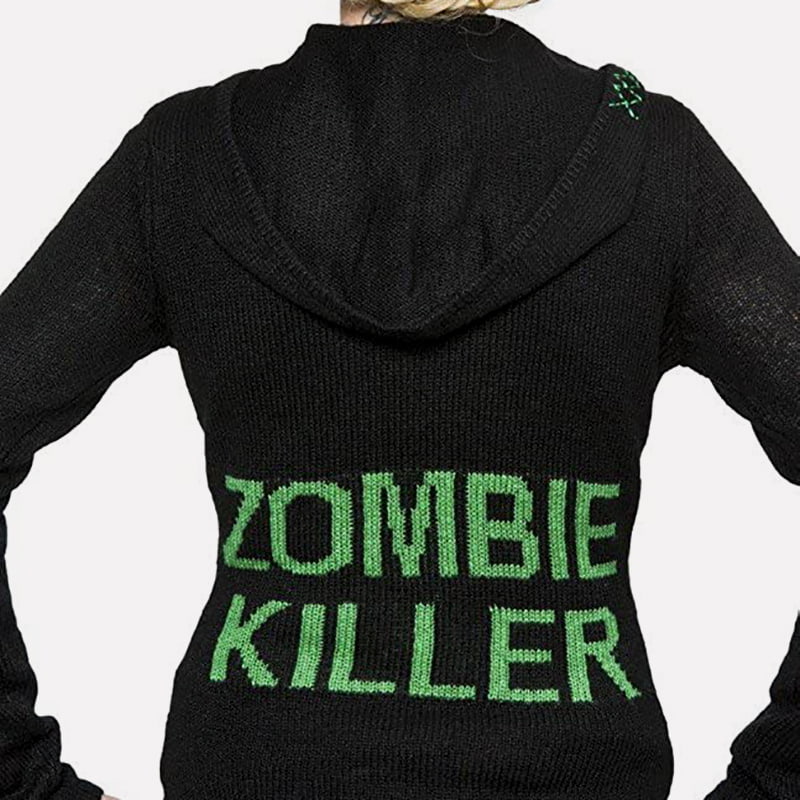 SM-K0098 เสื้อสเวตเตอร์ถักมีฮู้ดลายโมโนแกรม SM-K0098 เสื้อสเวตเตอร์ถักมีฮู้ดลายโมโนแกรม