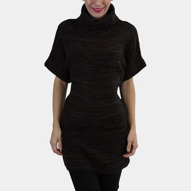 SM-K0067 จัมเปอร์ถักแขนสั้นคอปกสูงธรรมดา