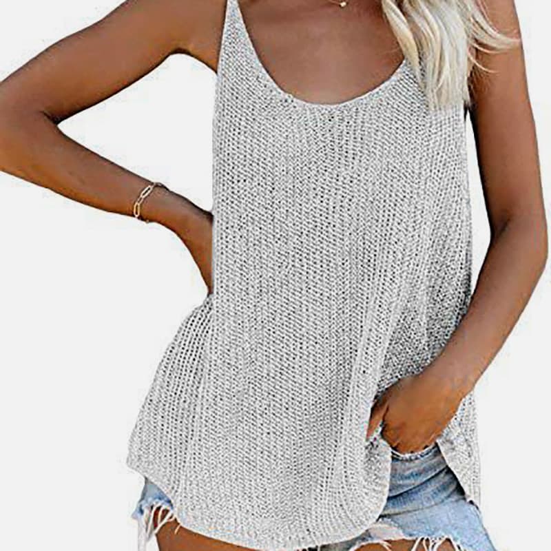 SM-K0065 เสื้อกั๊กถักคอยูบางและหลวม SM-K0065 เสื้อกั๊กถักคอยูบางและหลวม