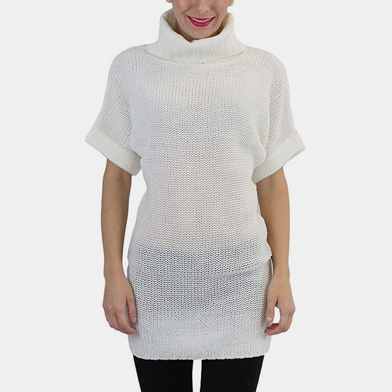 SM-K0067 จัมเปอร์ถักแขนสั้นคอปกสูงธรรมดา SM-K0067 จัมเปอร์ถักแขนสั้นคอปกสูงธรรมดา