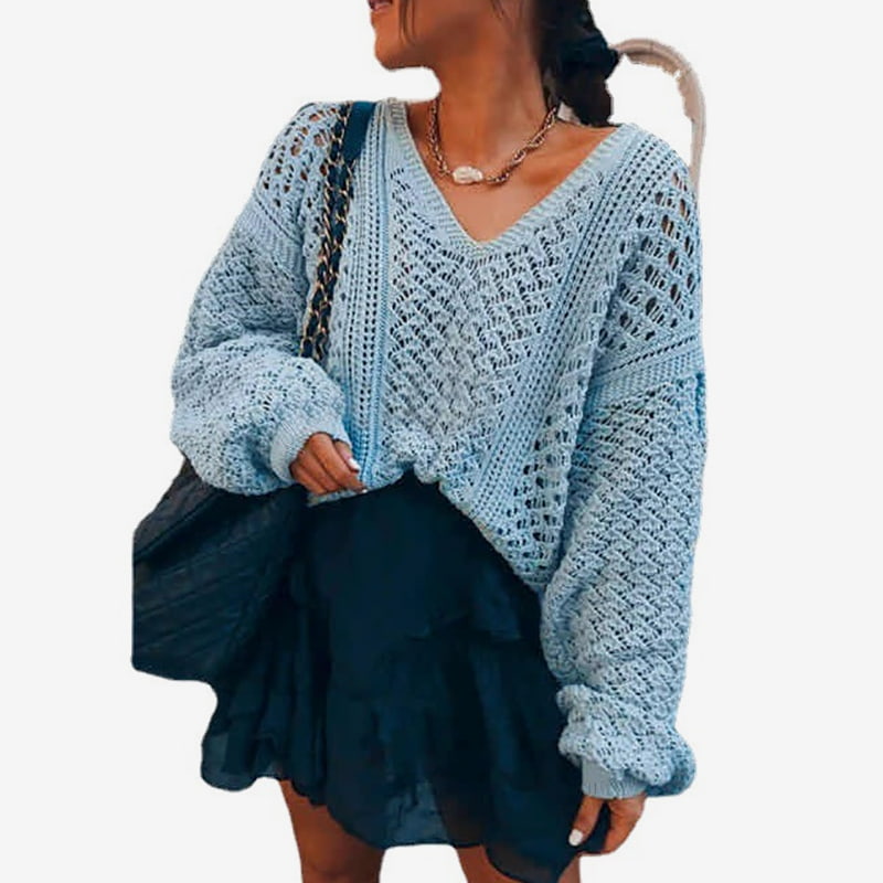 SM-K0082 เสื้อกันหนาวเสื้อสวมหัวถักกลวงคอวีสีทึบจัมเปอร์ถัก SM-K0082 เสื้อกันหนาวเสื้อสวมหัวถักกลวงคอวีสีทึบจัมเปอร์ถัก