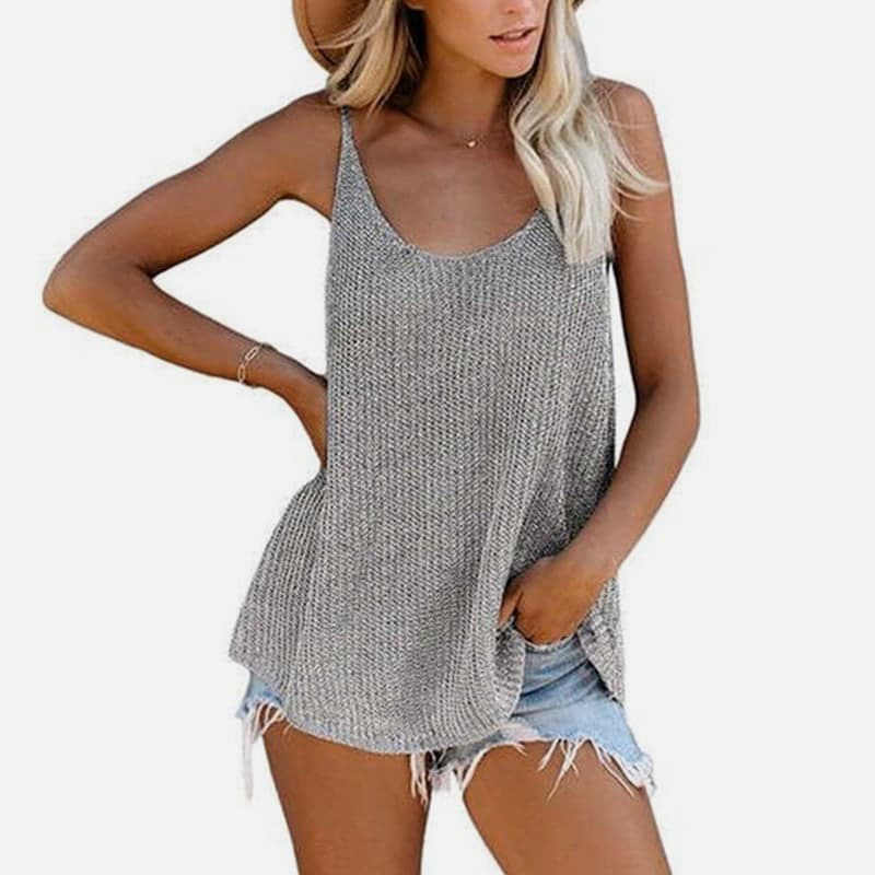 SM-K0065 เสื้อกั๊กถักคอยูบางและหลวม SM-K0065 เสื้อกั๊กถักคอยูบางและหลวม