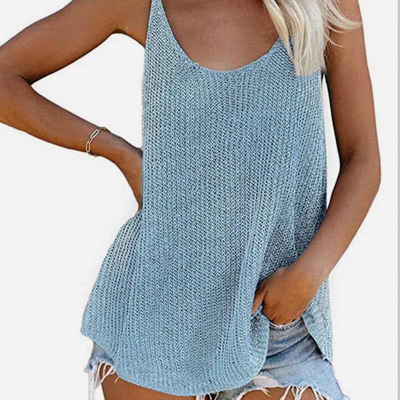 SM-K0065 เสื้อกั๊กถักคอยูบางและหลวม SM-K0065 เสื้อกั๊กถักคอยูบางและหลวม