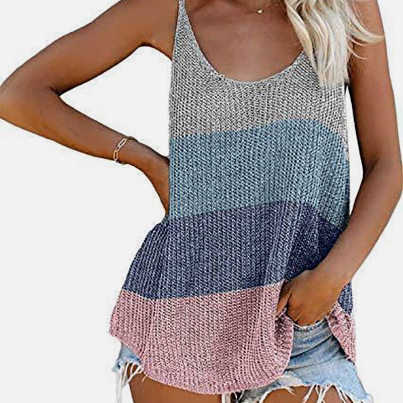 SM-K0065 เสื้อกั๊กถักคอยูบางและหลวม SM-K0065 เสื้อกั๊กถักคอยูบางและหลวม