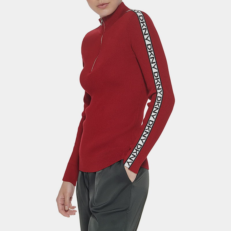 SM-K0056 จัมเปอร์ถักคอกลมซิปตัวอักษร Jacquard แขนยาว SM-K0056 จัมเปอร์ถักคอกลมซิปตัวอักษร Jacquard แขนยาว