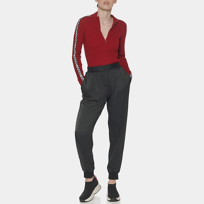 SM-K0056 จัมเปอร์ถักคอกลมซิปตัวอักษร Jacquard แขนยาว SM-K0056 จัมเปอร์ถักคอกลมซิปตัวอักษร Jacquard แขนยาว