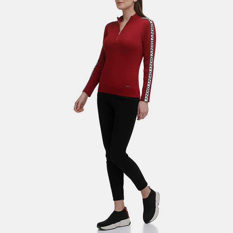 SM-K0056 จัมเปอร์ถักคอกลมซิปตัวอักษร Jacquard แขนยาว SM-K0056 จัมเปอร์ถักคอกลมซิปตัวอักษร Jacquard แขนยาว