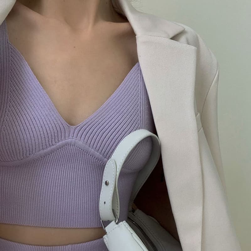 SM-K0112 เสื้อกล้ามและโค้ท+กางเกงขาสั้นผ้านิตติ้งเนื้อนุ่มแว็กซ์สุดเซ็กซี่ SM-K0112 เสื้อกล้ามและโค้ท+กางเกงขาสั้นผ้านิตติ้งเนื้อนุ่มแว็กซ์สุดเซ็กซี่