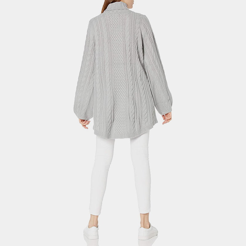 SM-K0053 จัมเปอร์ถักแขนโคมไฟหลวมปกสูง SM-K0053 จัมเปอร์ถักแขนโคมไฟหลวมปกสูง